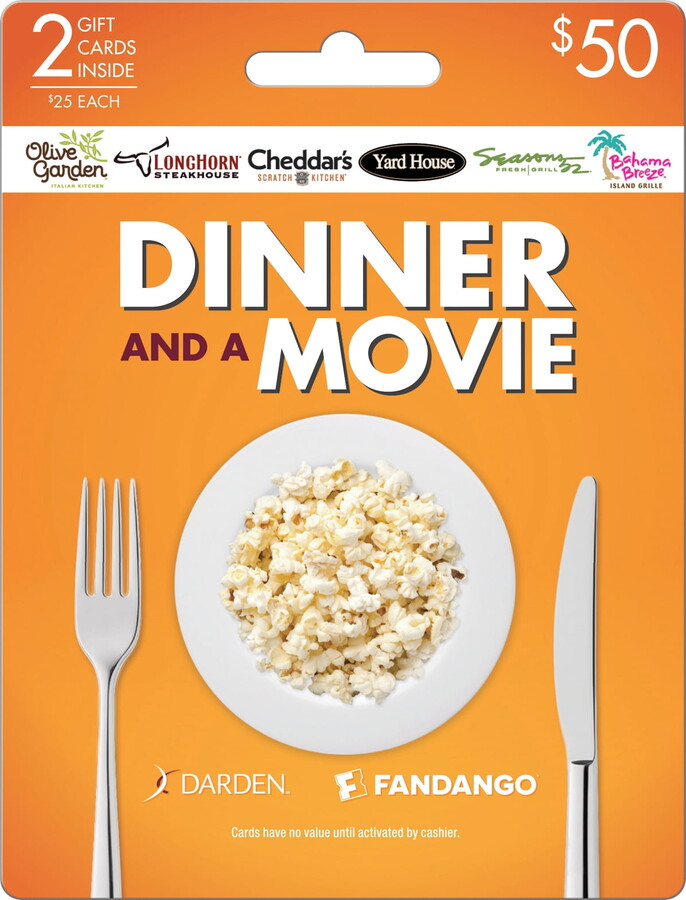 Darden Fandango Dinner And Movie $50 Gift Card