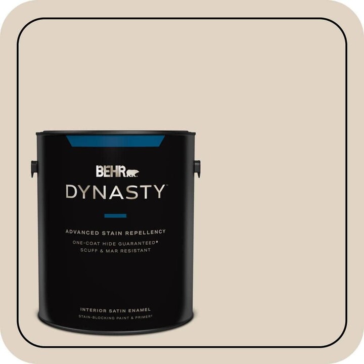 BEHR DYNASTY 1 gal. #PWN-42 Parisian Taupe Satin Enamel Interior Stain-Blocking Paint and Primer