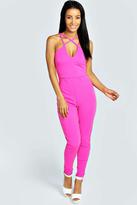 Thumbnail for your product : boohoo Petite Sumaiya Strappy Scuba Jumpsuit