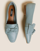 Thumbnail for your product : Marks and Spencer Leather Bow Flat Square Toe Loafers