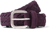 Thumbnail for your product : Andersons Purple 3.5cm Woven-Suede Belt