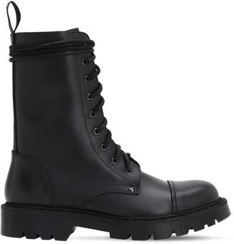 Vetements Leather Army Boots W/ Logo Tag