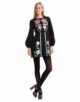 Thumbnail for your product : Cynthia Rowley Rainbow Leather Applique Bell Sleeve Dress