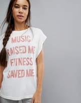 Thumbnail for your product : Reebok Studio Slogan Tee In White And Pink