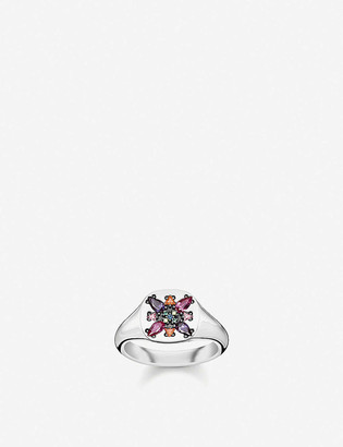 Thomas Sabo Colourful Stones sterling silver and zirconia signet ring