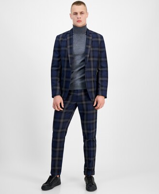 INC International Concepts Men's Slim-Fit Shadow Plaid Suit Jacket, Created for Macy's