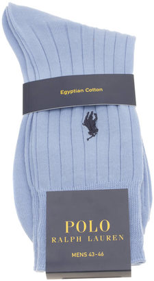Polo Ralph Lauren Accessories Blue Egyptian Ribbed Socks