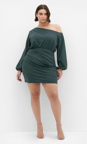 City Chic CITYCHIC|AlysiaMiniDress-forestgreen|22W
