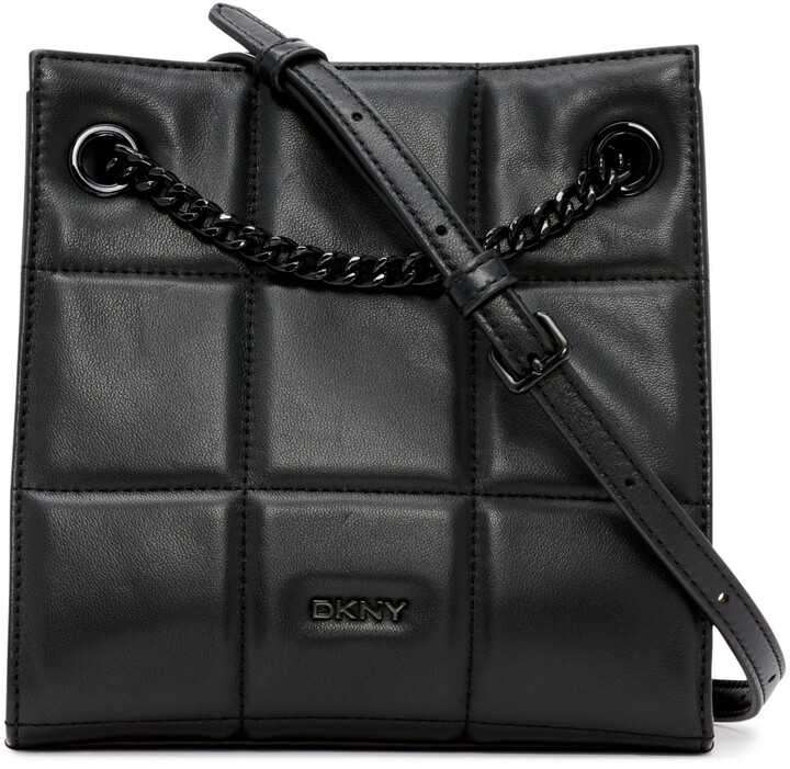 dkny black slina shoulder bolsa