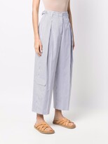 Thumbnail for your product : Alberto Biani Striped Invert-Pleat Trousers