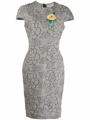 Versace Pre-Owned Floral-Jacquard Linen Dress