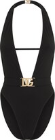 Thumbnail for your product : Dolce & Gabbana One-piece swimsuit with plunging neck and belt