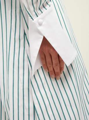 Marina Moscone - Alex Striped Cotton-poplin Shirtdress - Womens - Green Stripe