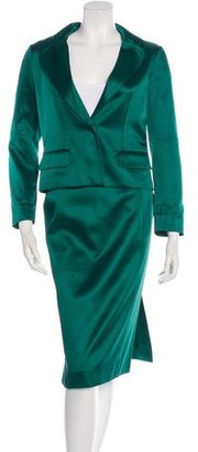 Oscar de la Renta Spring 2016 Satin Skirt Suit