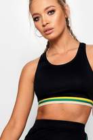 Thumbnail for your product : boohoo Fit Colour Block Racer Back Sports Bra
