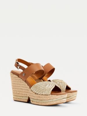 gold high wedges