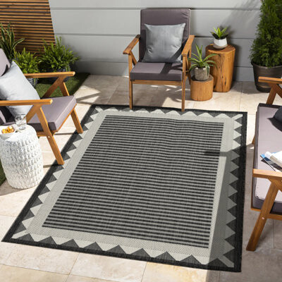 Bloomsbury Market Sunshine Gchar2014 Anthracite 5.3 Ft. X 7.3 Rug - For Indoor & Outdoor, Stain , Polypropylene 5 3 In. 7