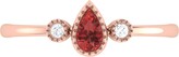 Thumbnail for your product : LMJ - Pear Shaped Garnet & Diamond Birthstone Ring In 14K Rose Gold