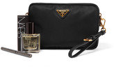 Thumbnail for your product : Prada Leather-trimmed Shell Cosmetics Case - Black