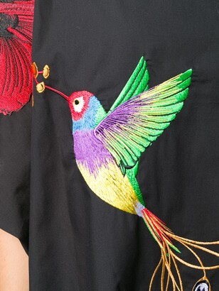 Stella Jean Bird Embroidery Midi Dress