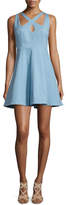 Thumbnail for your product : Halston Sleeveless Fit-&-Flare Mini Dress, Glacier