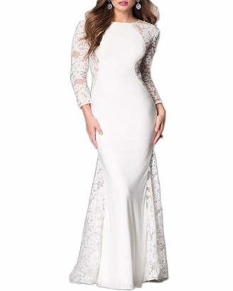 Roiii Elegant Women Chiffon Lace Crochect Celeb Summer Evening Cocktail Party Wedding Maxi Long Dress Plus Size 8-24