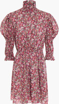 Thumbnail for your product : Philosophy di Lorenzo Serafini Gathered Floral-print Cotton-voile Mini Dress