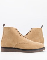 Thumbnail for your product : H By Hudson troy lace up boots in beige suede