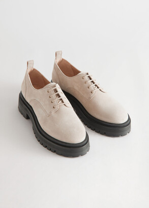 And other stories Chunky Suede Derby Shoes - ShopStyle Oxfords