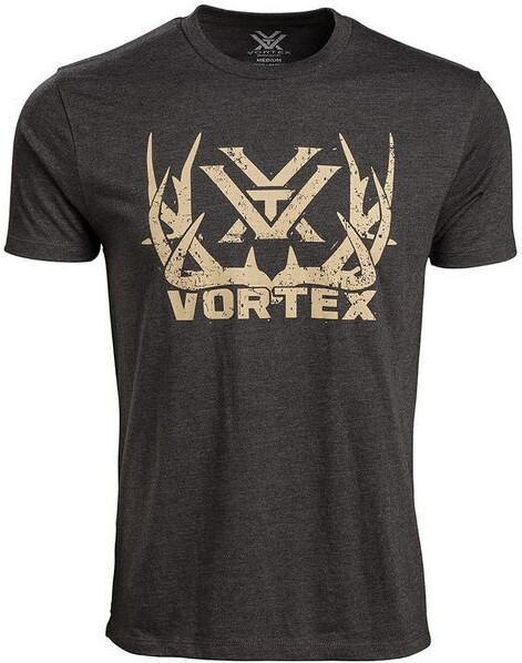 Vortex Men's Full-Tine T-Shirt Medium Charcoal Brown
