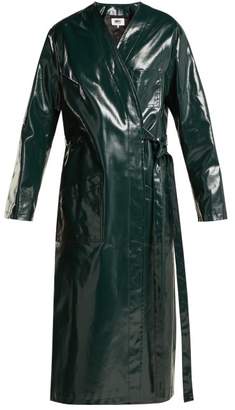 MM6 MAISON MARGIELA Coated Cotton Raincoat - Womens - Dark Green