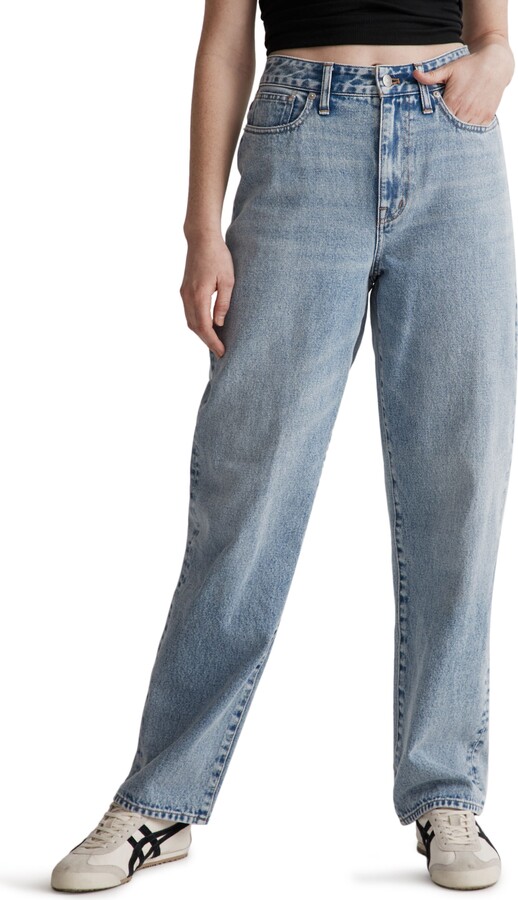 Madewell Curvy Low Rise Baggy Straight Jeans - ShopStyle