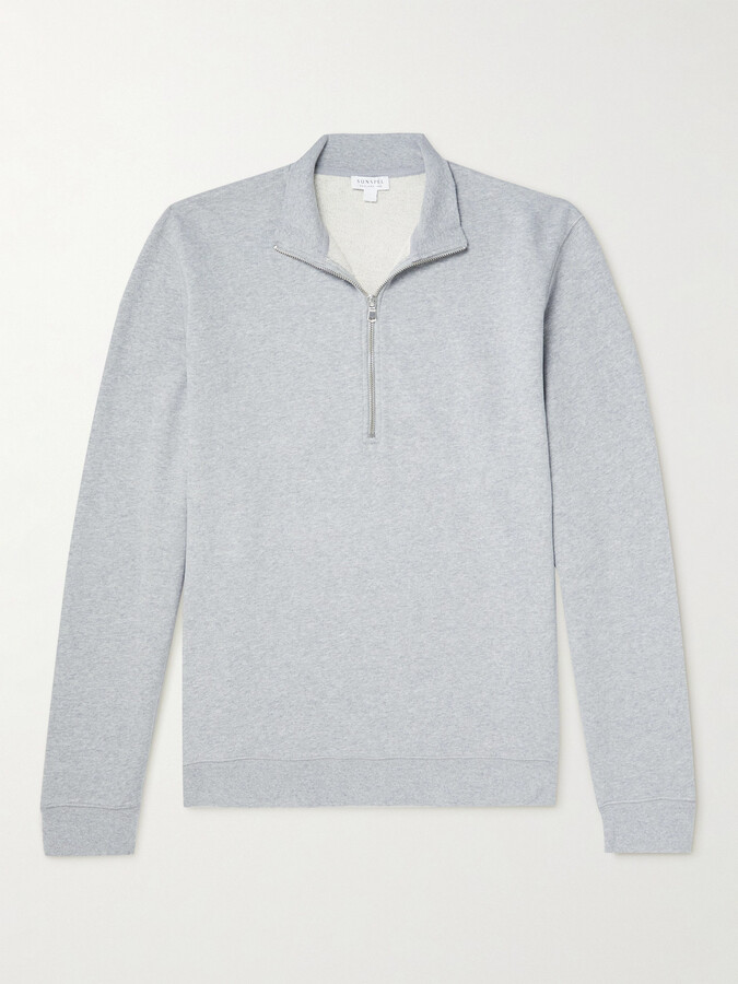 Sunspel Cotton-Jersey Half-Zip Sweatshirt