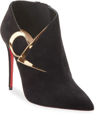 Christian Louboutin CL Suede Red Sole Booties