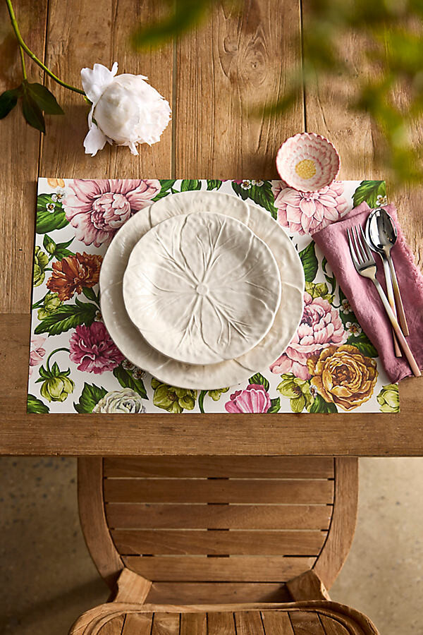 Pink Floral Paper Placemats