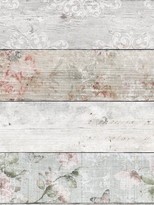 Thumbnail for your product : Fresco Distressed Wood Floral Wallpaper