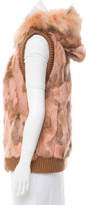 Thumbnail for your product : Jocelyn Hooded Fur Vest w/ Tags