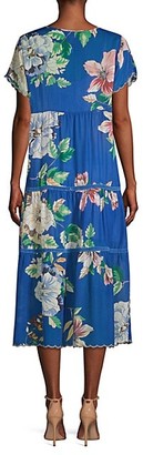 Johnny Was Holly Embroidered Floral Tiered Dress