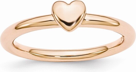 Black Bow Jewelry Co. BlackBowJewelryRoseToneSterlingSilverStackable4.5mmPuffedHeartRingSize8
