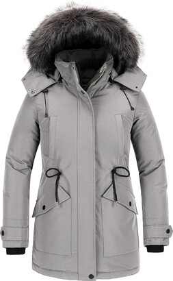 CHIN·MOON Women's Winter Warm Coat Windproof Puffer Jacket with Hood ...
