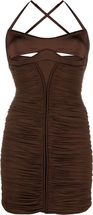 Thierry Mugler Cut-Out Ruched Minidress