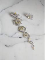 Burberry Long Crystal Half-daisy Drop Earring and Stud Set