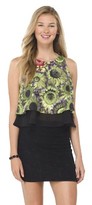 Thumbnail for your product : Xhilaration Floral Crop Tank