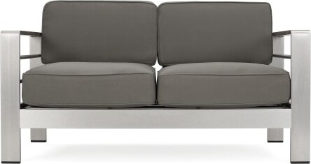 RidstarOutdoorWaterproofFabricTwo-PersonSofawithAluminumFrameforPatiosBackyards&Gardens-Gray