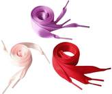 Thumbnail for your product : Ababalaya 2cm Wide Solid Candy Color Silk Ribbon Shoelaces for Sneakers Sport Shoes Pack of 2