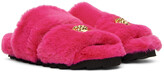 Thumbnail for your product : Versace Kids Pink Medusa Faux-Fur Slippers