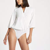 Thumbnail for your product : River Island White kimono sleeve bodysuit
