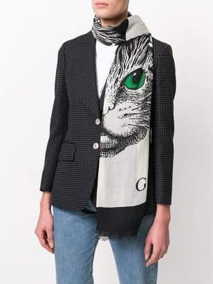 Gucci Mystic Cat print shawl