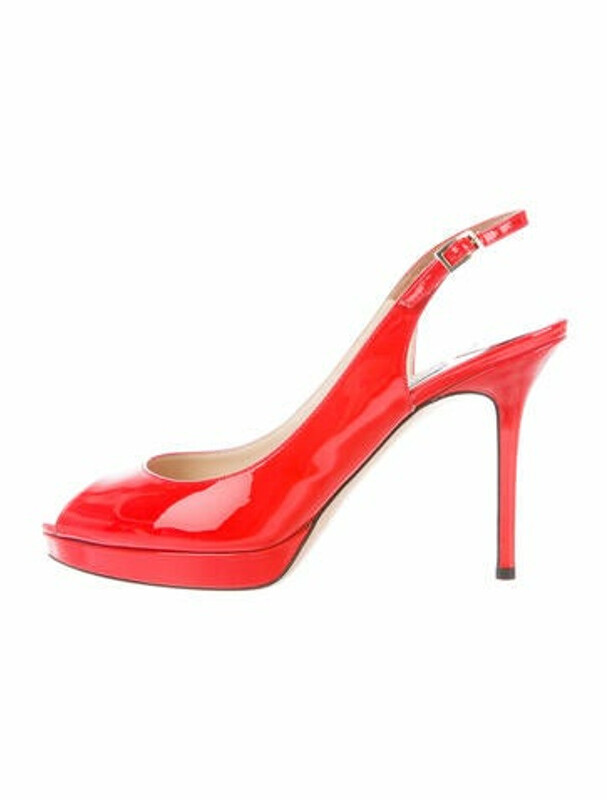 Jimmy Choo Patent Leather Slingback Pumps Red - ShopStyle