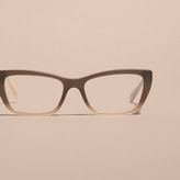 Thumbnail for your product : Burberry Check Detail Rectangular Cat-eye Optical Frames
